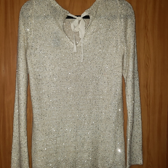 NWT Limited Open Tie Back Sequin Sweater - Picture 8 of 8